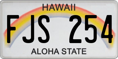 HI license plate FJS254