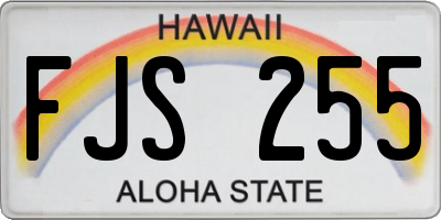 HI license plate FJS255
