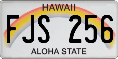 HI license plate FJS256
