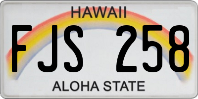 HI license plate FJS258