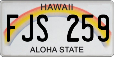 HI license plate FJS259