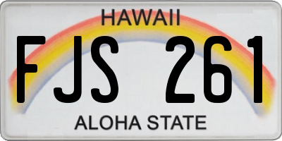 HI license plate FJS261