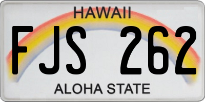 HI license plate FJS262
