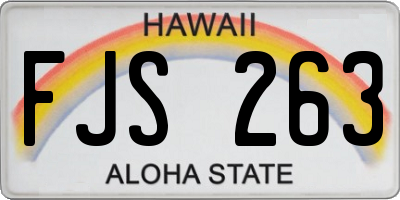 HI license plate FJS263