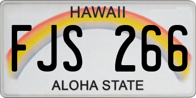 HI license plate FJS266