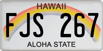 HI license plate FJS267