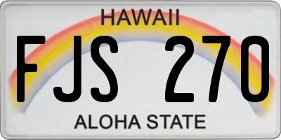 HI license plate FJS270