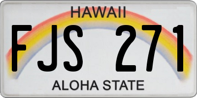 HI license plate FJS271