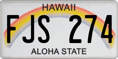 HI license plate FJS274