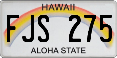 HI license plate FJS275