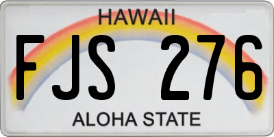 HI license plate FJS276