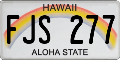 HI license plate FJS277