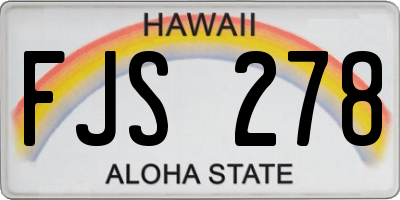 HI license plate FJS278