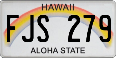HI license plate FJS279
