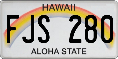 HI license plate FJS280