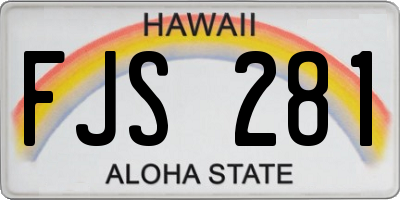 HI license plate FJS281