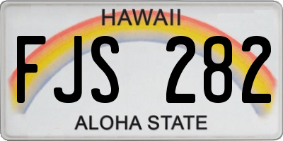 HI license plate FJS282