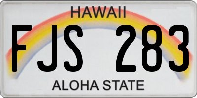 HI license plate FJS283