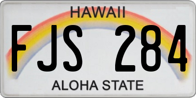 HI license plate FJS284