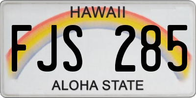 HI license plate FJS285