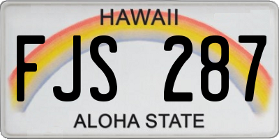 HI license plate FJS287