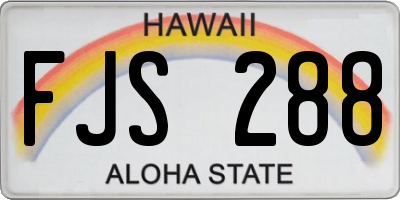 HI license plate FJS288