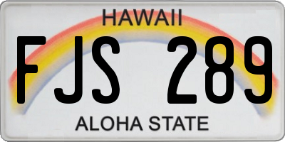 HI license plate FJS289