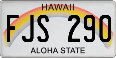 HI license plate FJS290