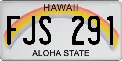 HI license plate FJS291
