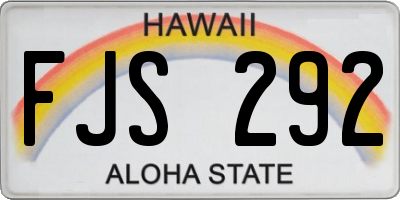 HI license plate FJS292