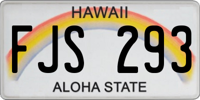 HI license plate FJS293