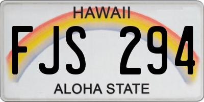 HI license plate FJS294