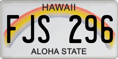 HI license plate FJS296