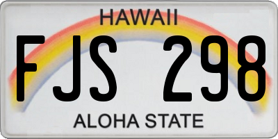 HI license plate FJS298