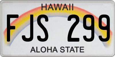 HI license plate FJS299