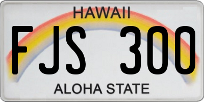HI license plate FJS300