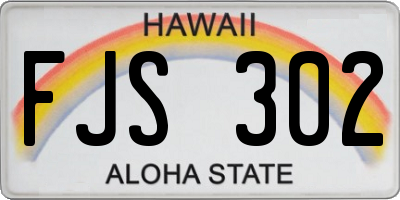 HI license plate FJS302