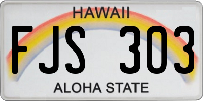 HI license plate FJS303