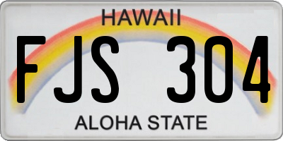 HI license plate FJS304