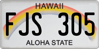 HI license plate FJS305