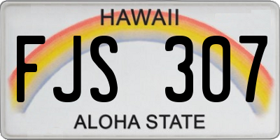 HI license plate FJS307