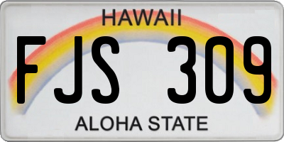 HI license plate FJS309