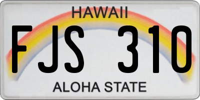 HI license plate FJS310