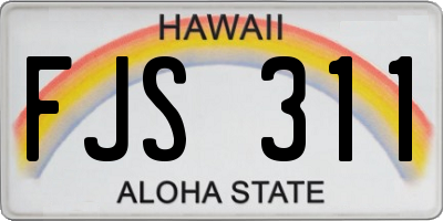 HI license plate FJS311