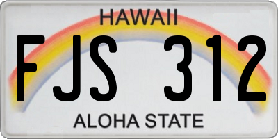 HI license plate FJS312