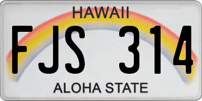HI license plate FJS314