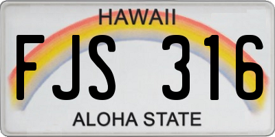 HI license plate FJS316
