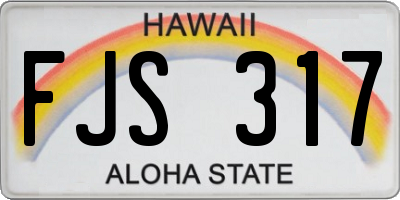 HI license plate FJS317