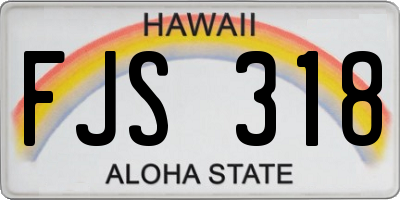 HI license plate FJS318