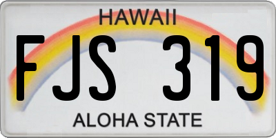 HI license plate FJS319